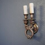 Set of 4 wall ropes tied in bronze silver 1940