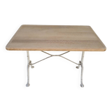 Antique Aerogommer bistro restaurant table with cast iron legs
