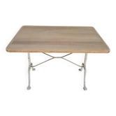 Antique Aerogommer bistro restaurant table with cast iron legs