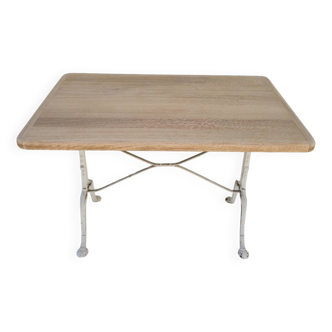Antique Aerogommer bistro restaurant table with cast iron legs