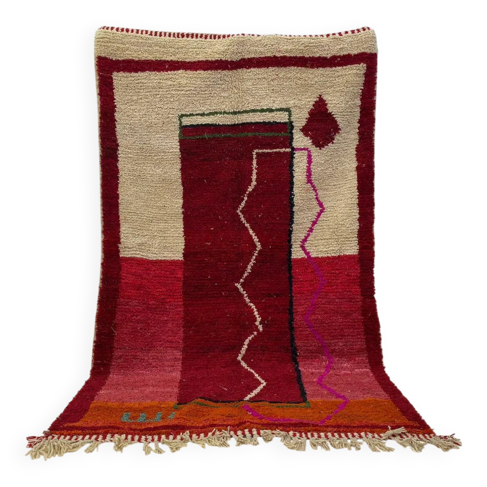 Moroccan handwoven wool rug 3x2 m