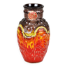 Vase de lave flambée Allemagne de l’Ouest Baie Rouge Orange 98-17