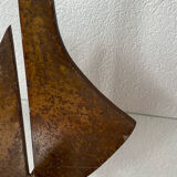 Large brutalist wrought iron chandelier, 1970s