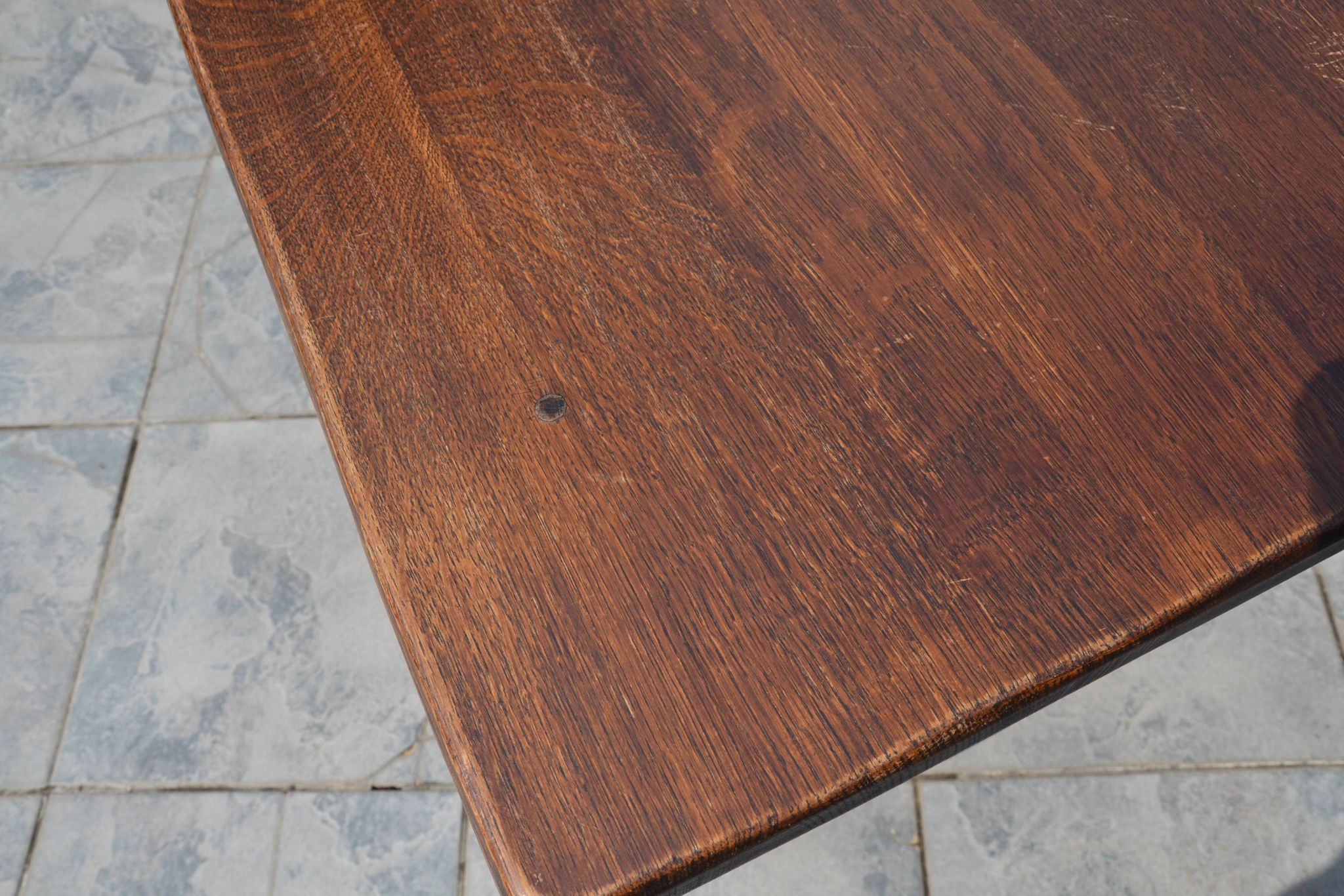 "Brutalist" farmhouse desk/table in solid oak