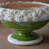 Fruit bowl in enamelled earthenware and sculpted biscuit