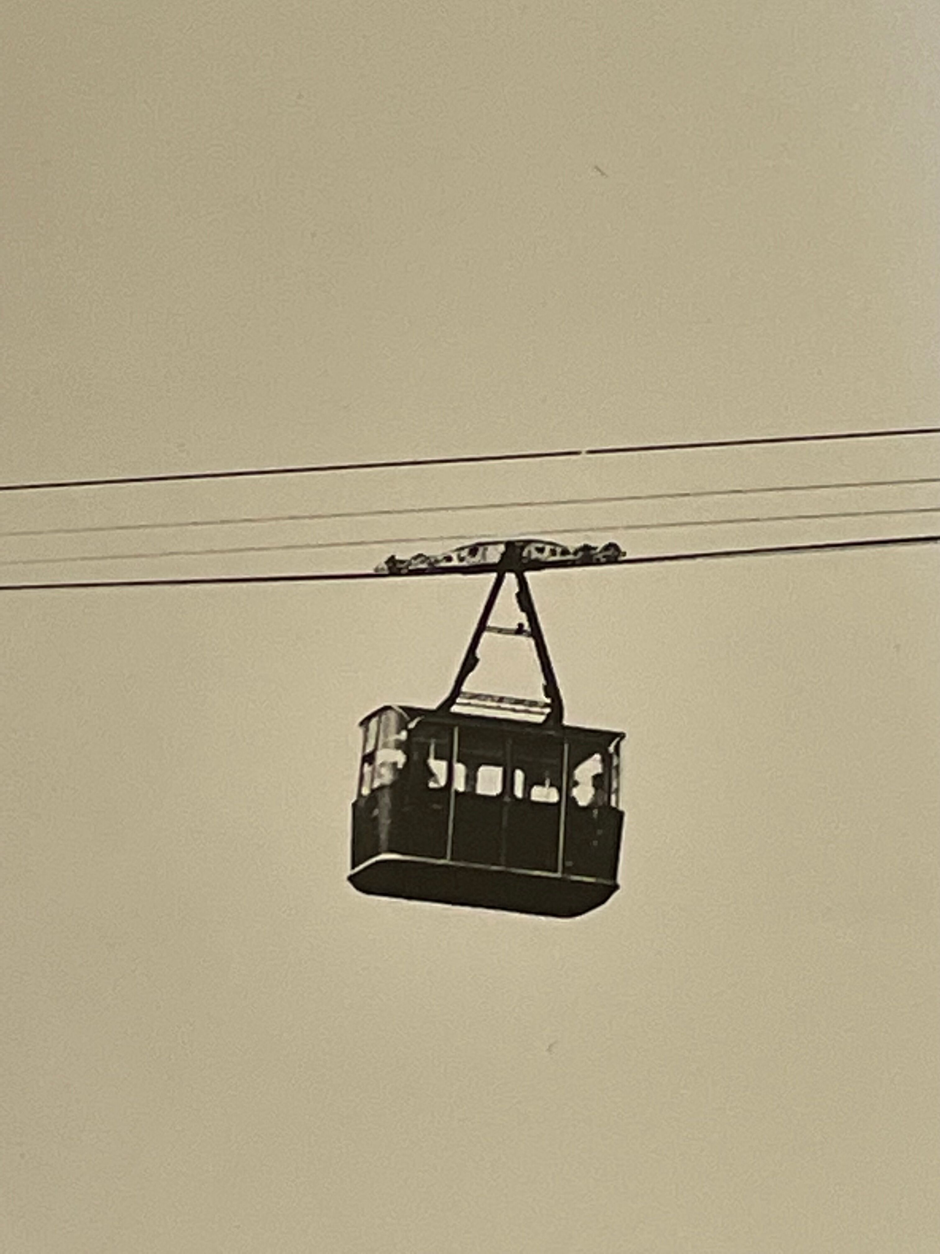Photograph black and white silver print circa 1970 chairlift