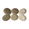 Service of 6 hollow porcelain plates of Limoges CF white and gold pattern