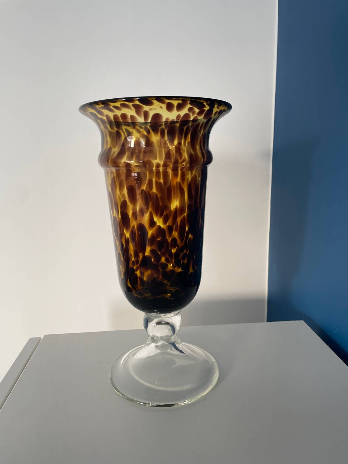 Medicis vase in tortoiseshell-colored blown glass 1970