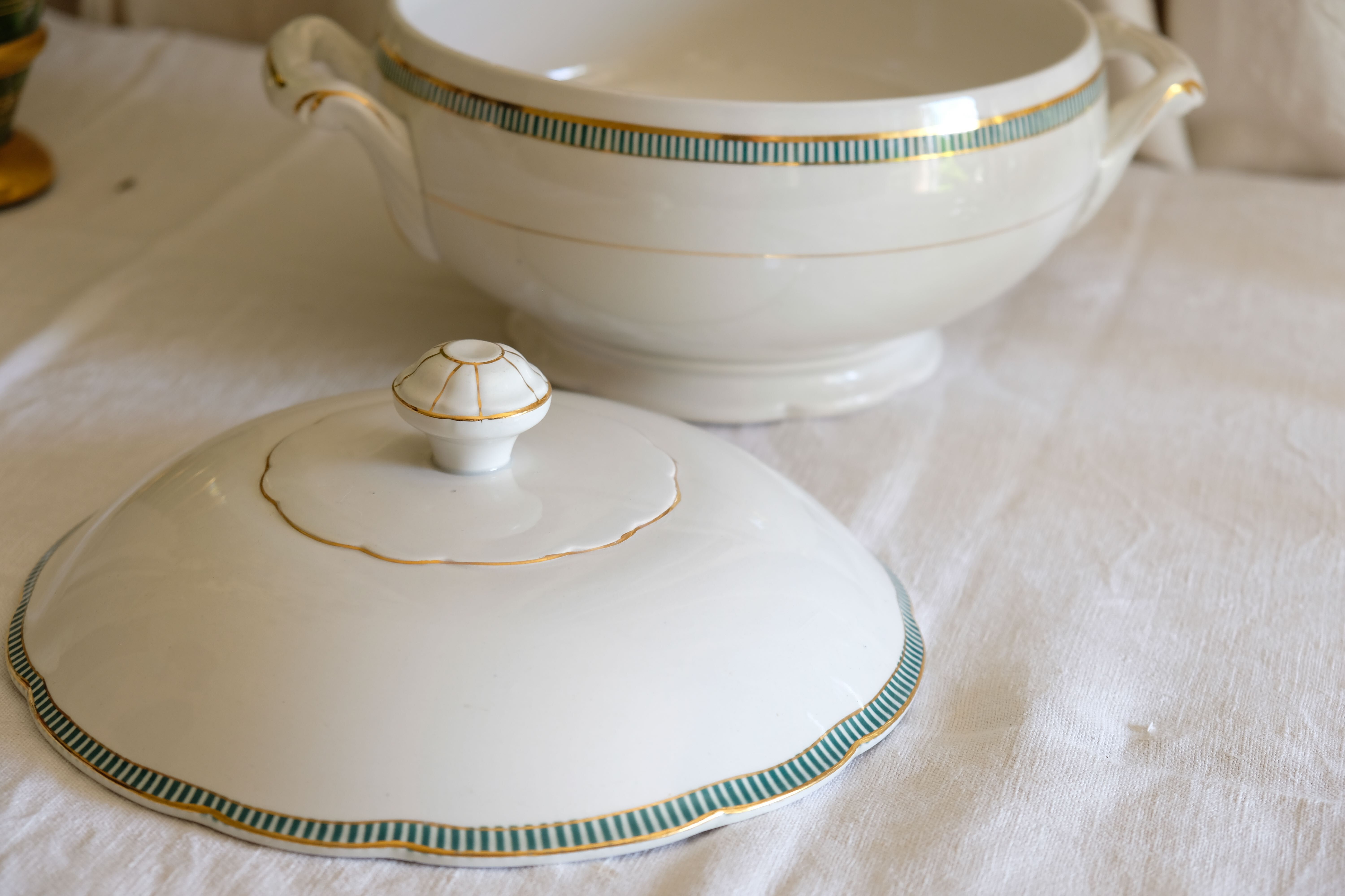 Porcelain soup maker collection ''Juan'' Sarreguemine Digoin 1950