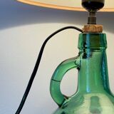 VINTAGE Green Rattan Dame Jeanne Lamp