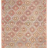 6x10 Pale Red Green Tribal Wool Kilim Rug, 189x300Cm