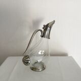 Original carafe glass and silver metal