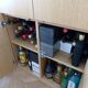 Contemporary bar in solid oak & double terrazzo top - Unique piece