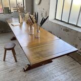 3m oak table from 1950 with its extensions