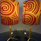 1960s brass tripod lamps
