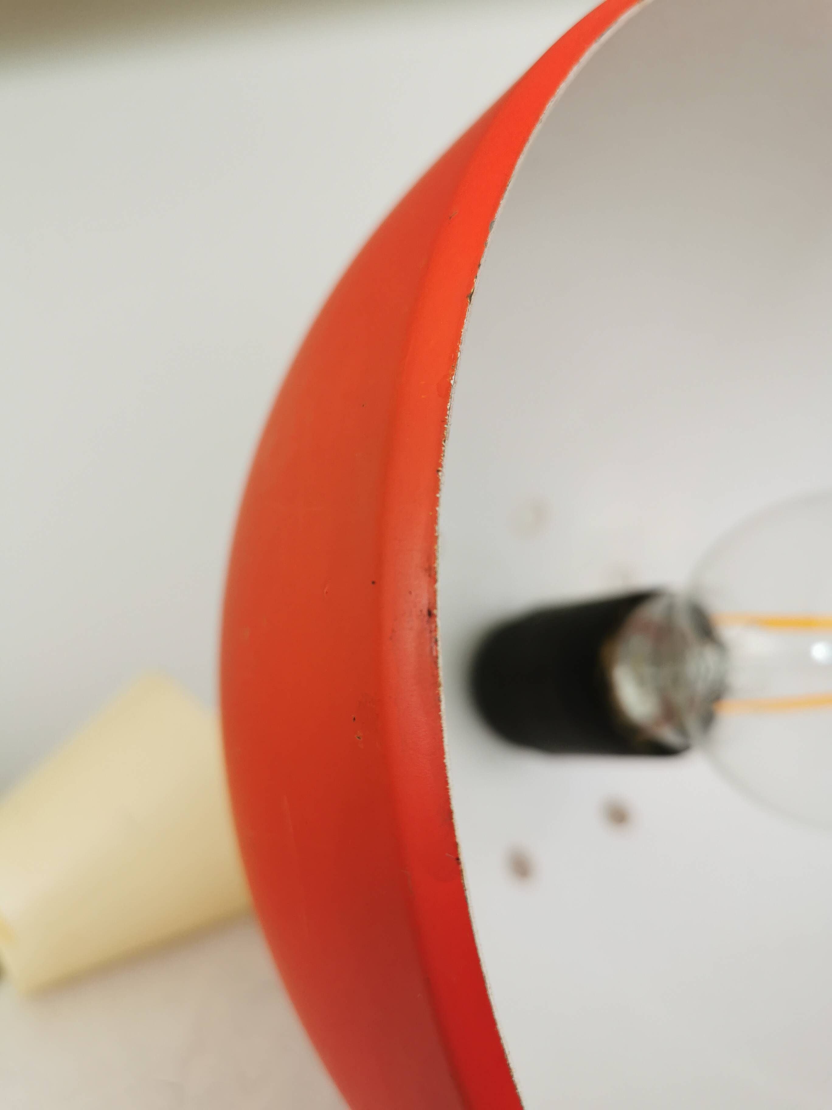 Vintage Orange Chrome Pendant Light: 1970s Space Age Lamp
