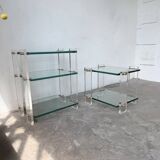 Glass and Plexiglas consoles from the 80s