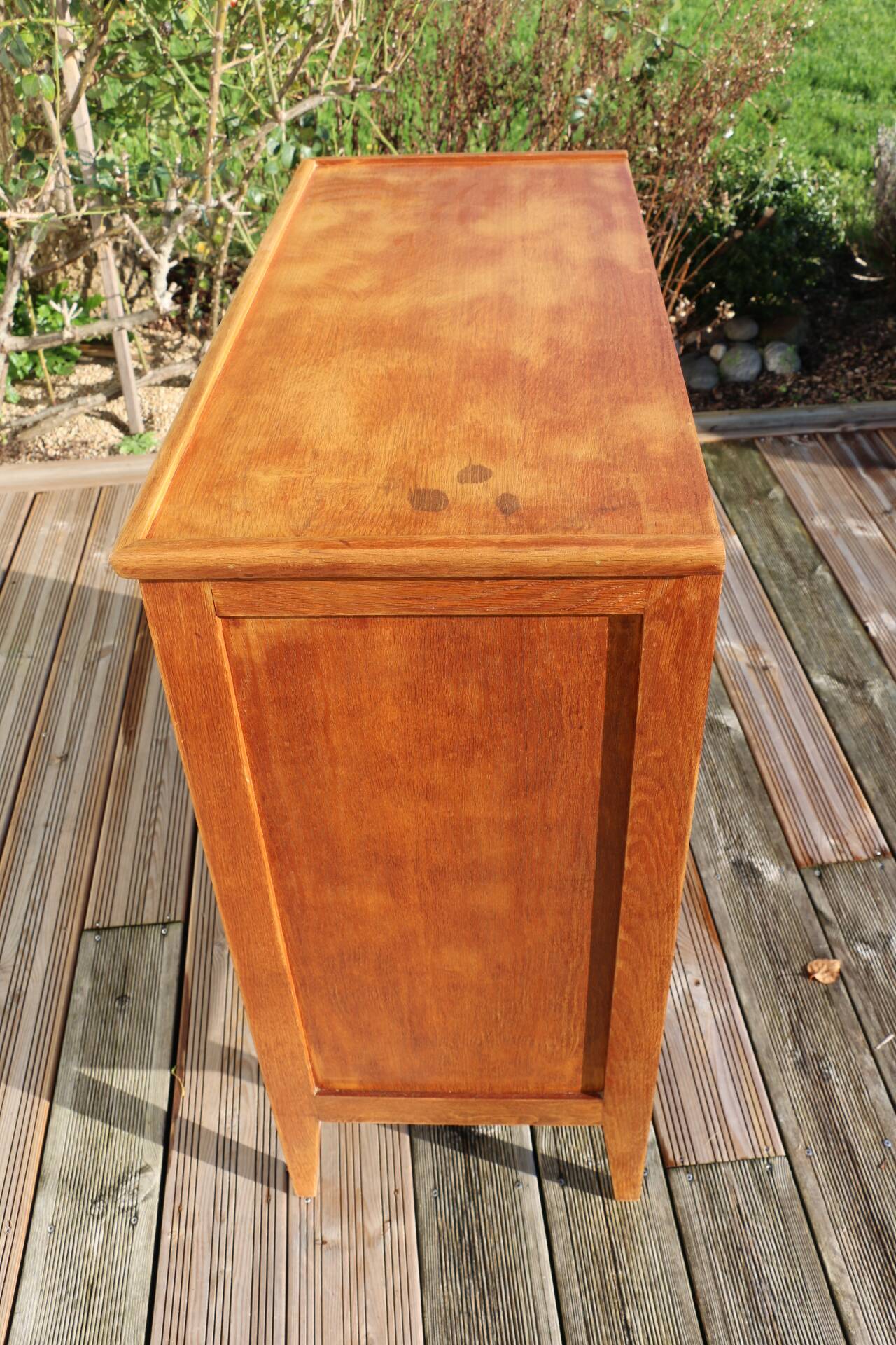 Chest of drawers with 4 drawers, light oak, 1960.