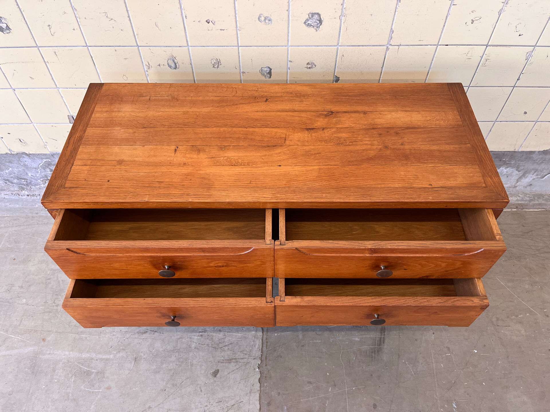 Vintage elm wood cabinet