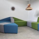 Geometric design modular sofa set 10 pieces vintage style fabric colors