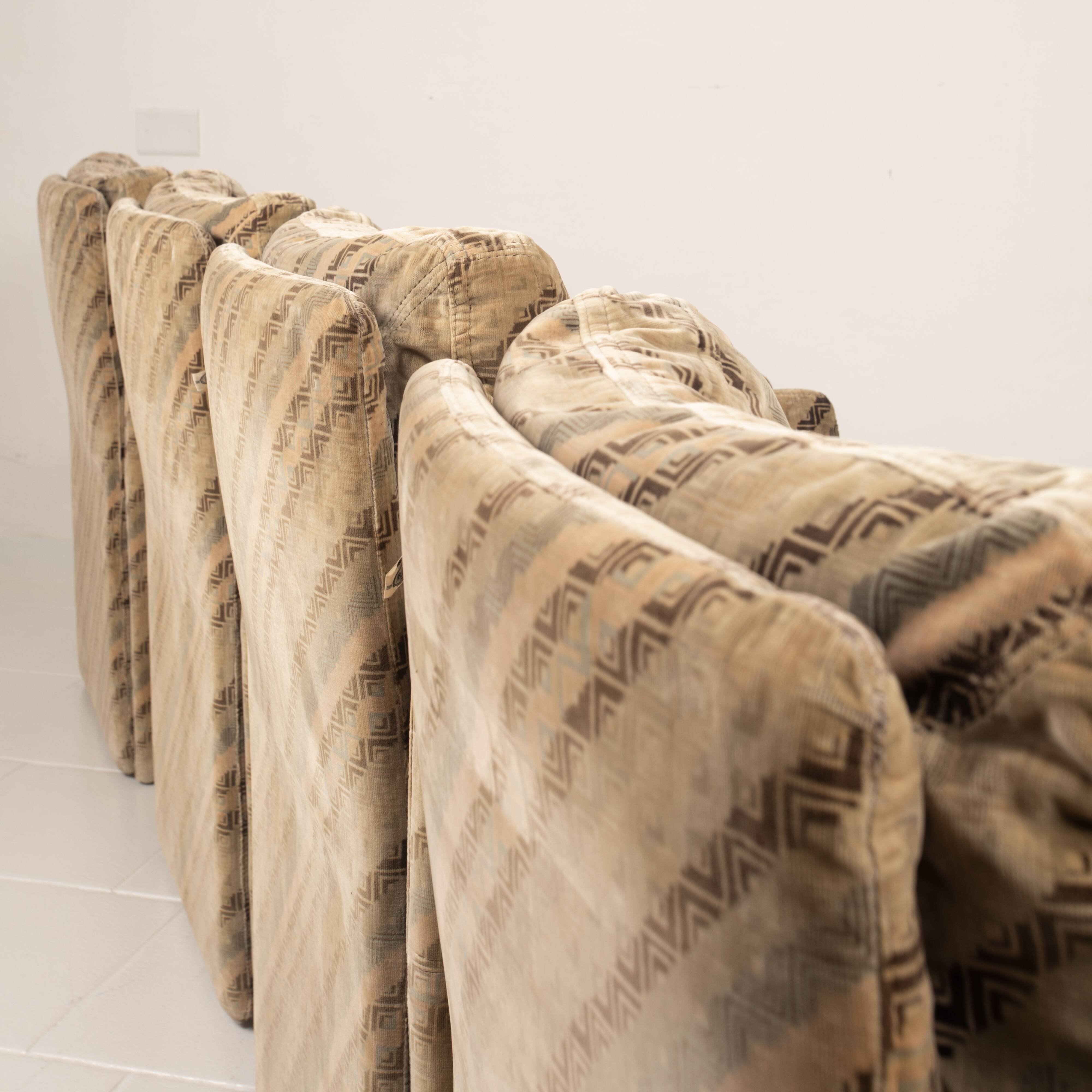 Ensemble de 4 fauteuils Salpol par Angelo Mazzola en collaboration avec Missoni