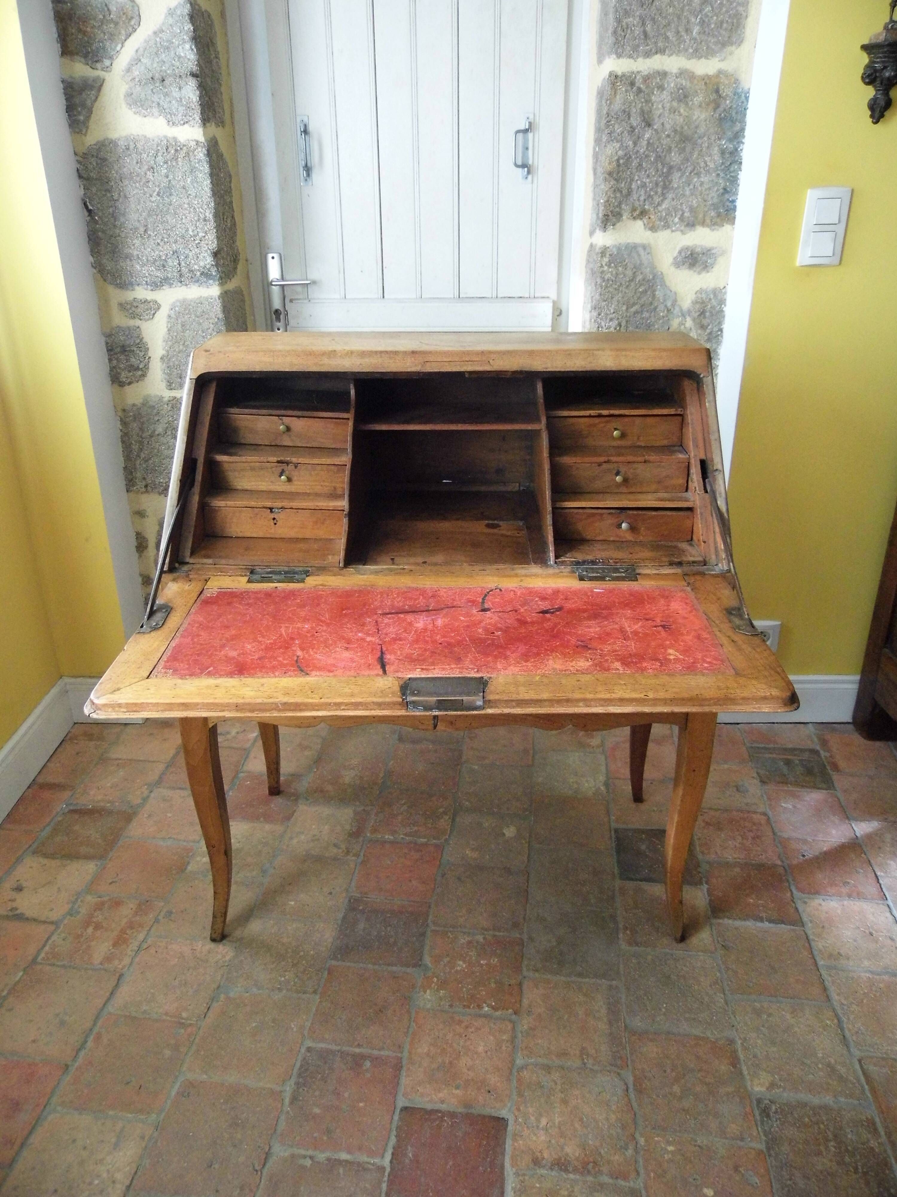 Donkey back office or slope desk, secretary to flap NINETEENTH century Louis XV style