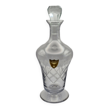 Carafe à vin en cristal de Fains – Etiquette d’origine, Bouchon d’origine