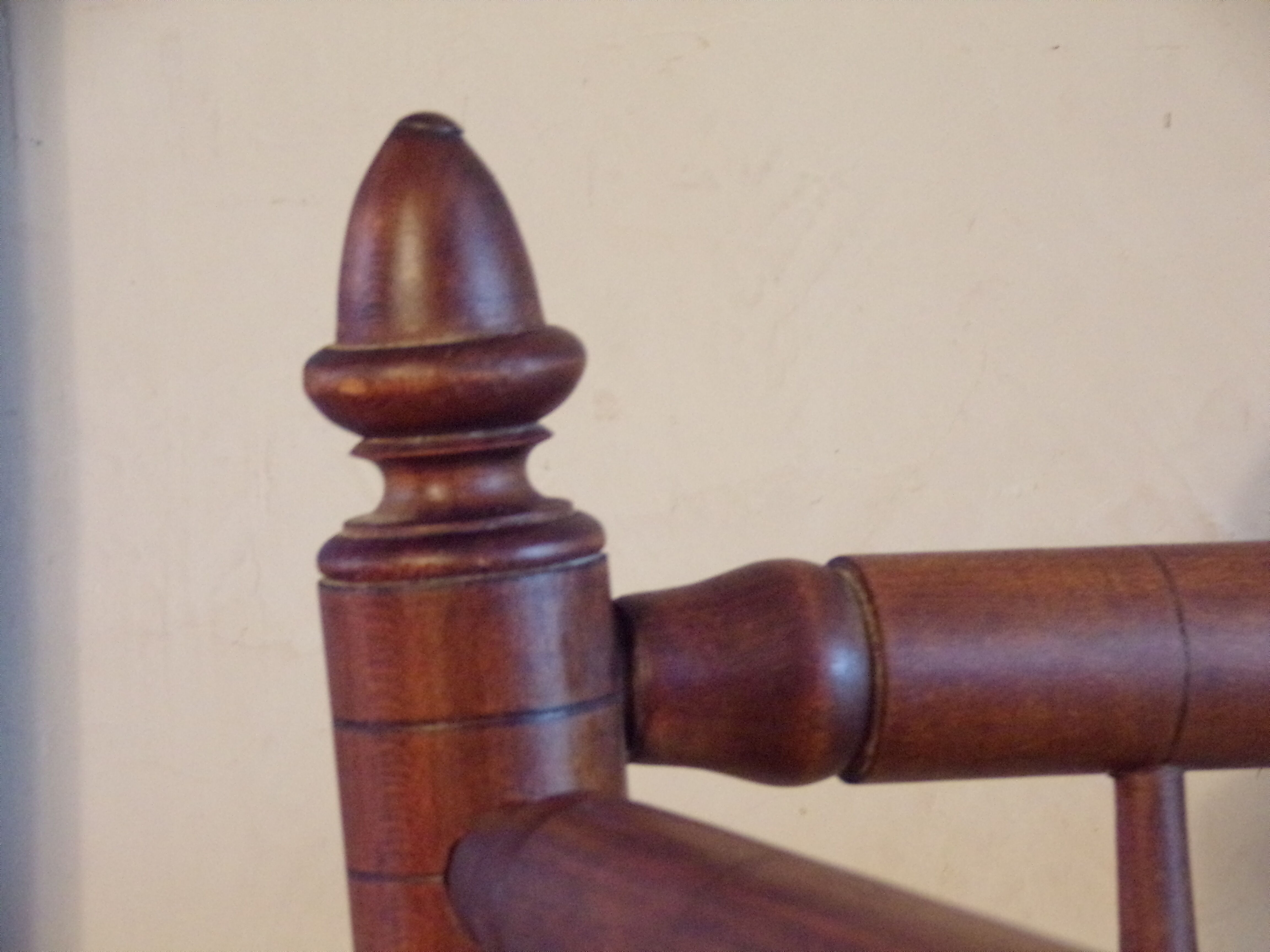 Vintage wooden child bed turned