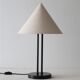 Big black Hustadt table lamp with pointed shade / 1970s / 1980s / postmodern design