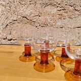 Suite of 6 water glasses 70s