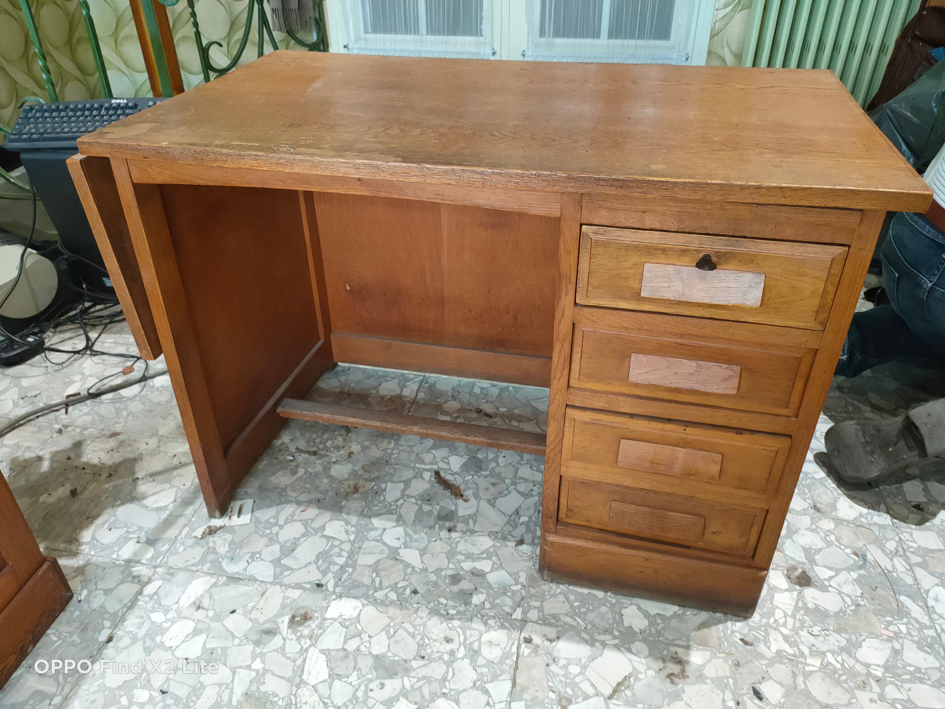 Vintage 50s desk in solid oak