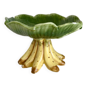 Banana majolica serving dish