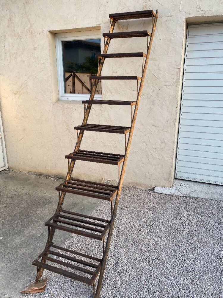 Industrial straight iron staircase loft workshop