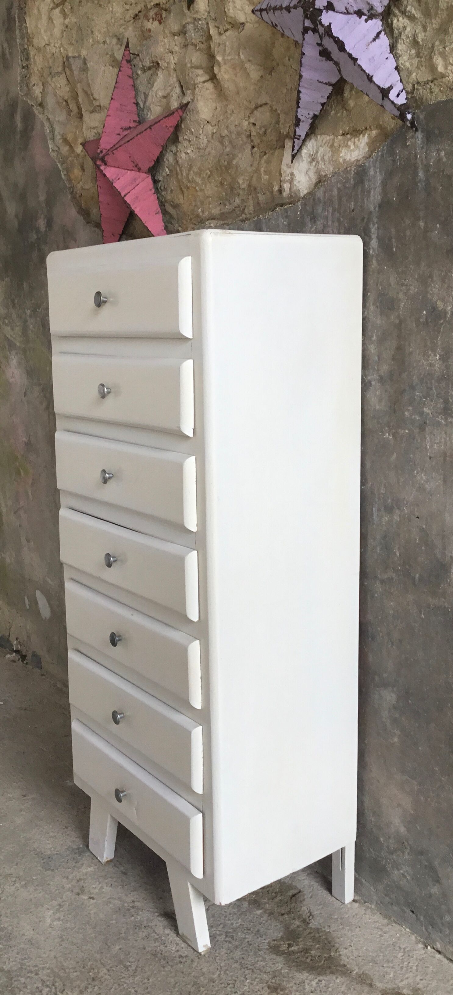 Vintage white wood dresser