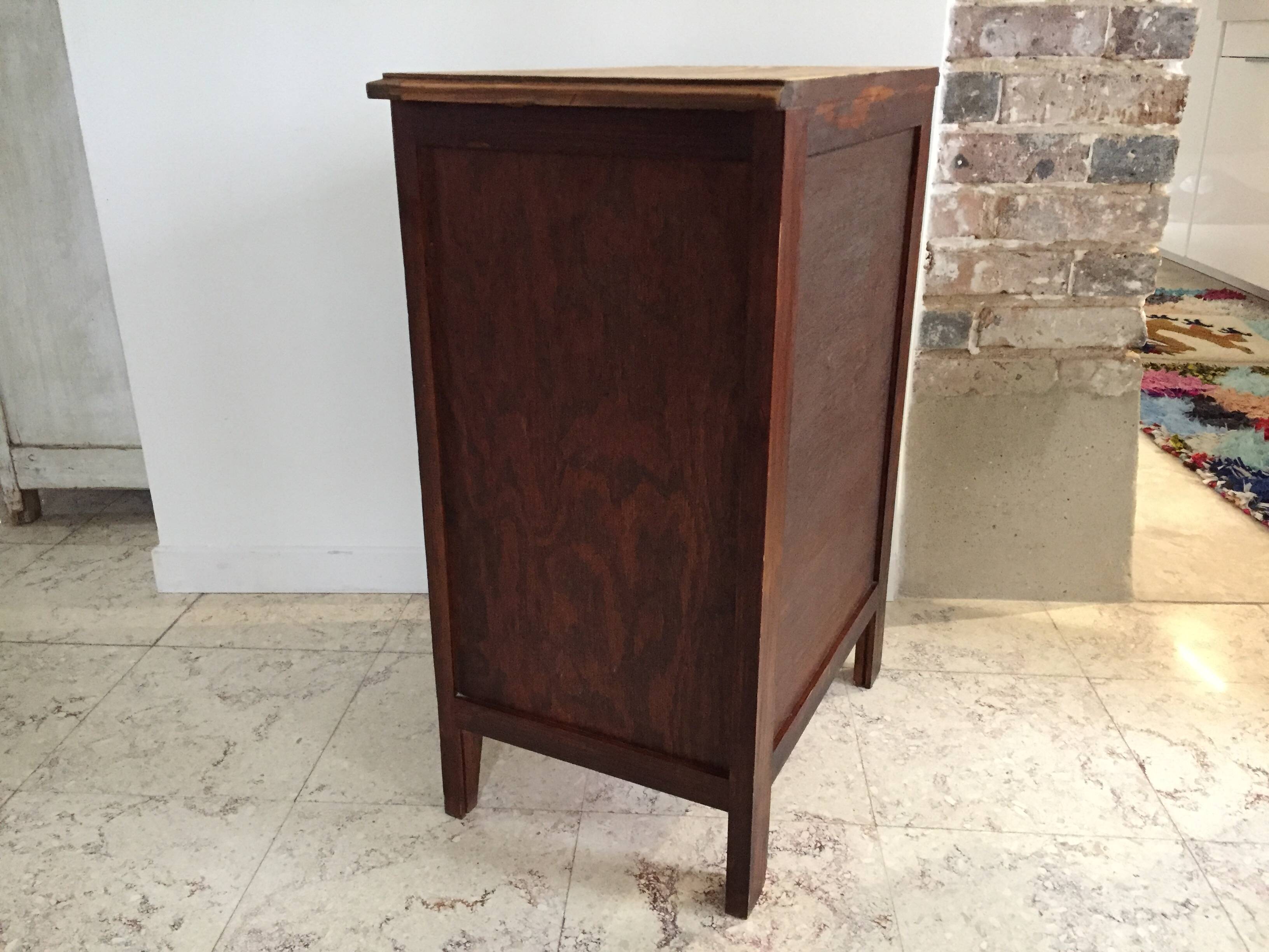 Vintage compas legs bedside table