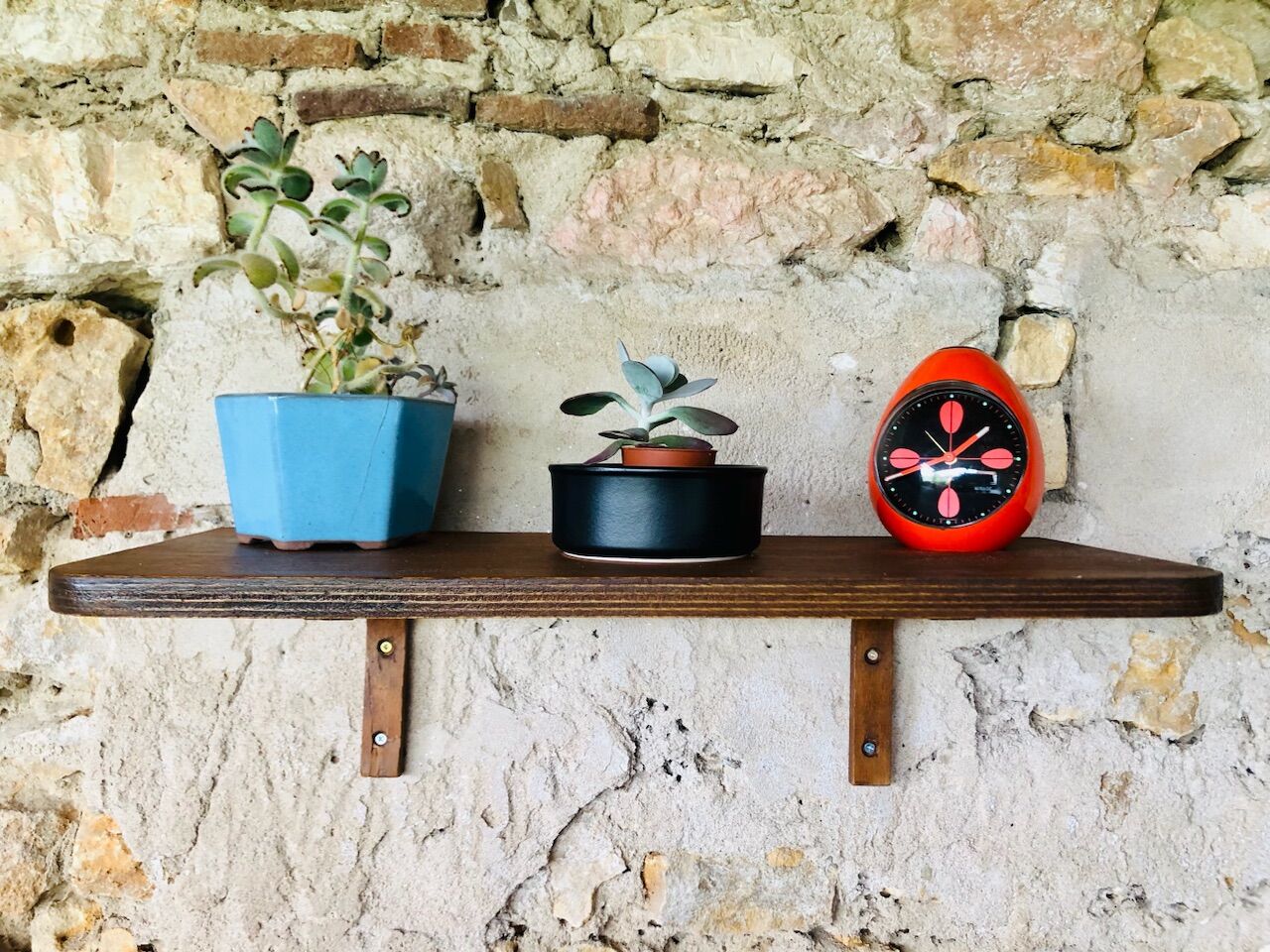Vintage bent wood wall shelf circa 60