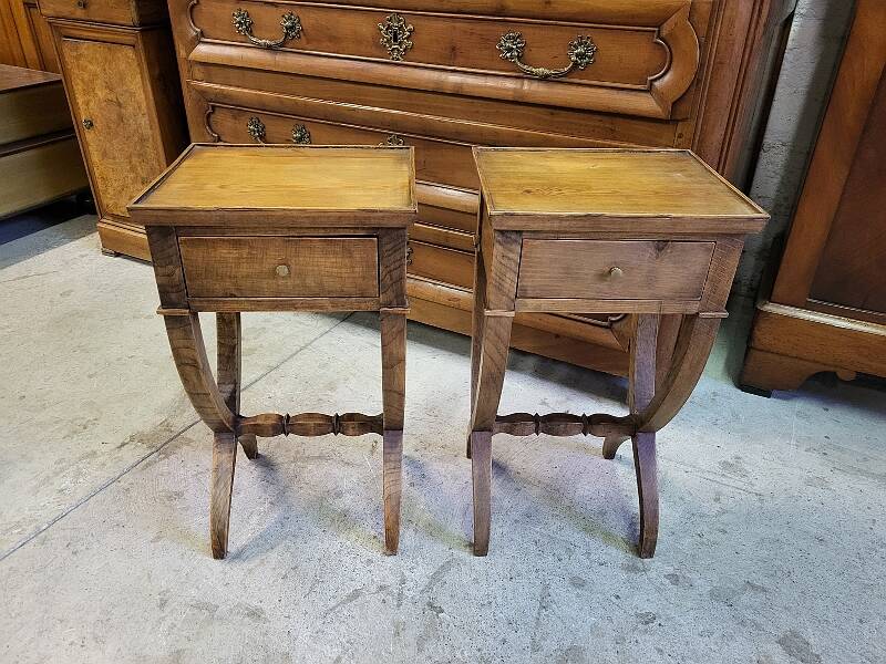 Small pair of light wood bedside bags