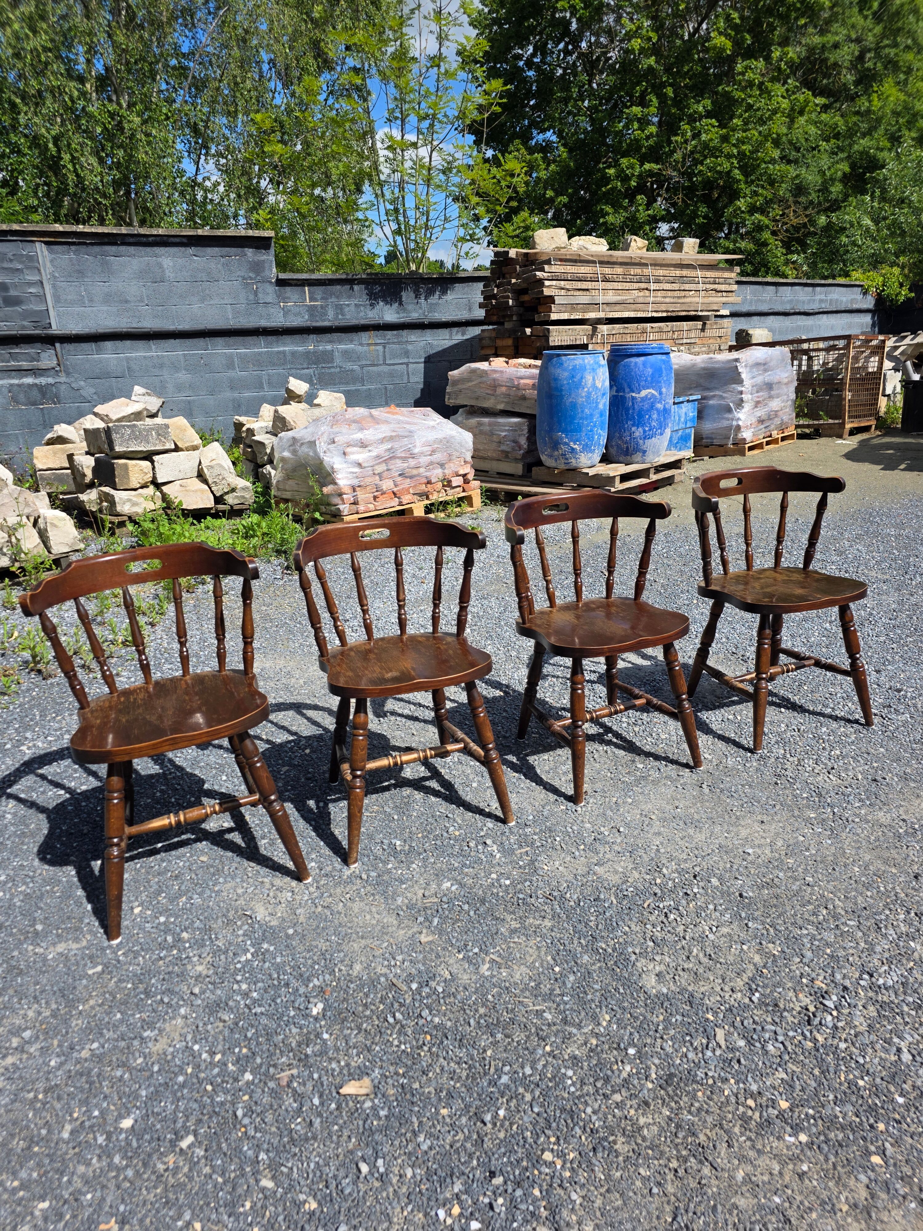 4 fauteuils bistrot style western en hêtre