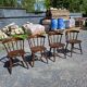 4 fauteuils bistrot style western en hêtre