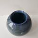 Blue-green ceramic round vase signed (Pictogram to be identified)