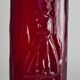 Swedish Red Devil Triangular Glass Vase by Christer Sjögren for Lindshammar