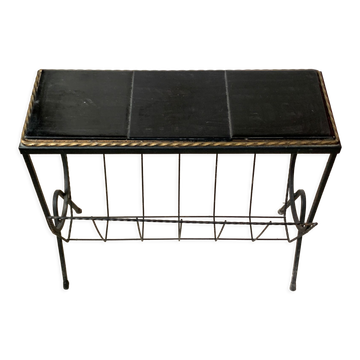 Vintage wrought iron magazine rack