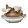 Bonbonnière en porcelaine, combat de coqs