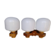 Pair of vintage 1960 wood/glass wall lights