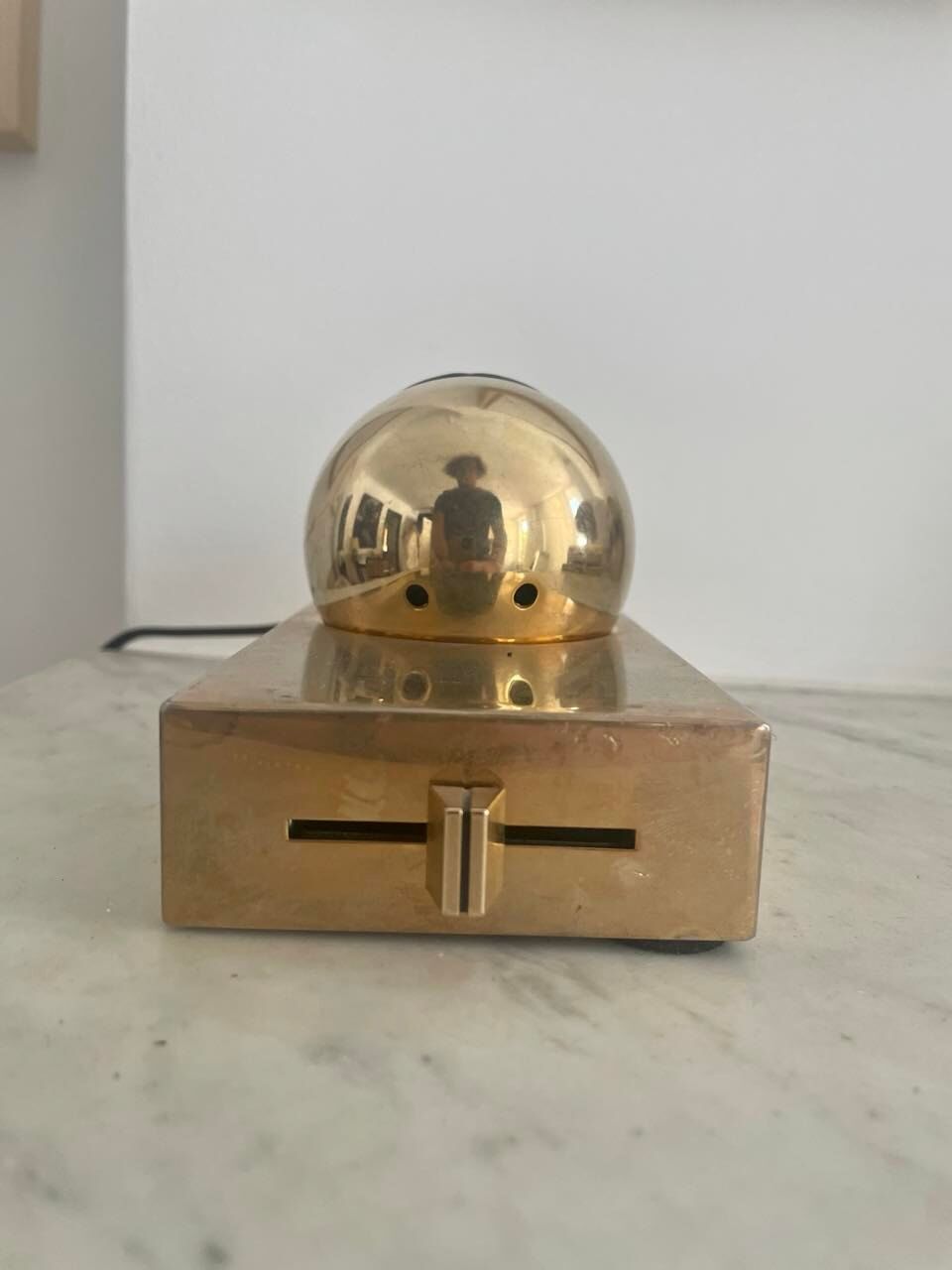 Applique vintage Disderot, laiton et orientable, France 1970