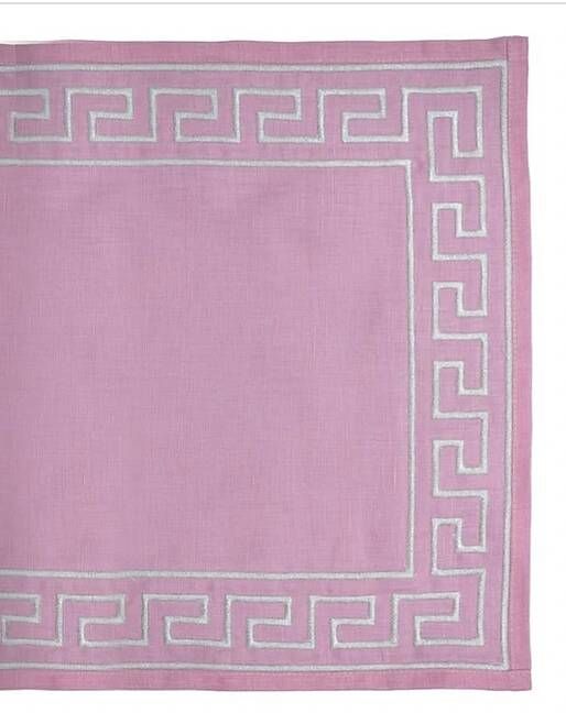 Pink embroidered Greek placemats