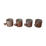 Lot of 4 cups in brown sandstone