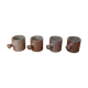 Lot of 4 cups in brown sandstone