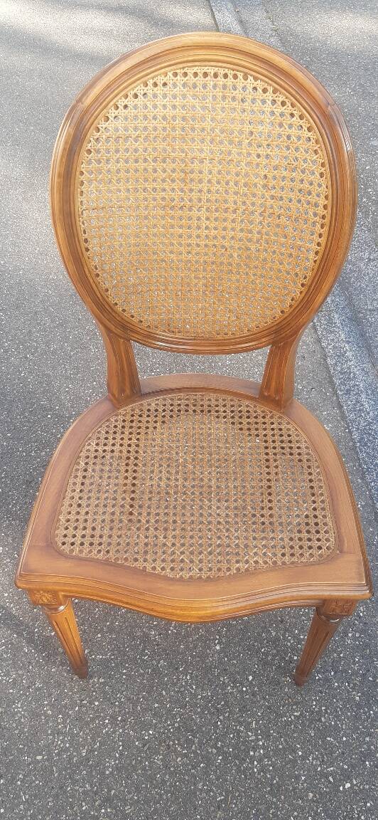 Set of 6 Louis XVI style medallion chairs