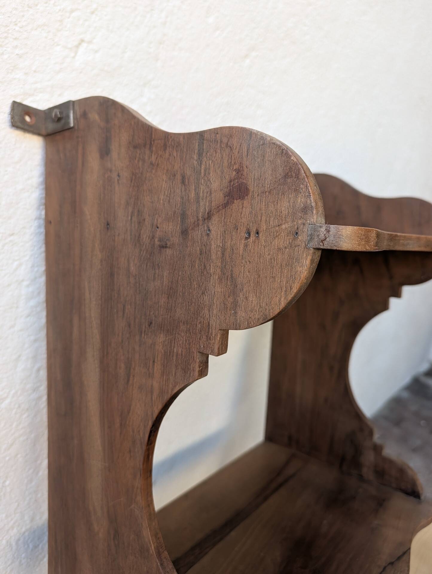 Art Deco walnut wall shelf 1930